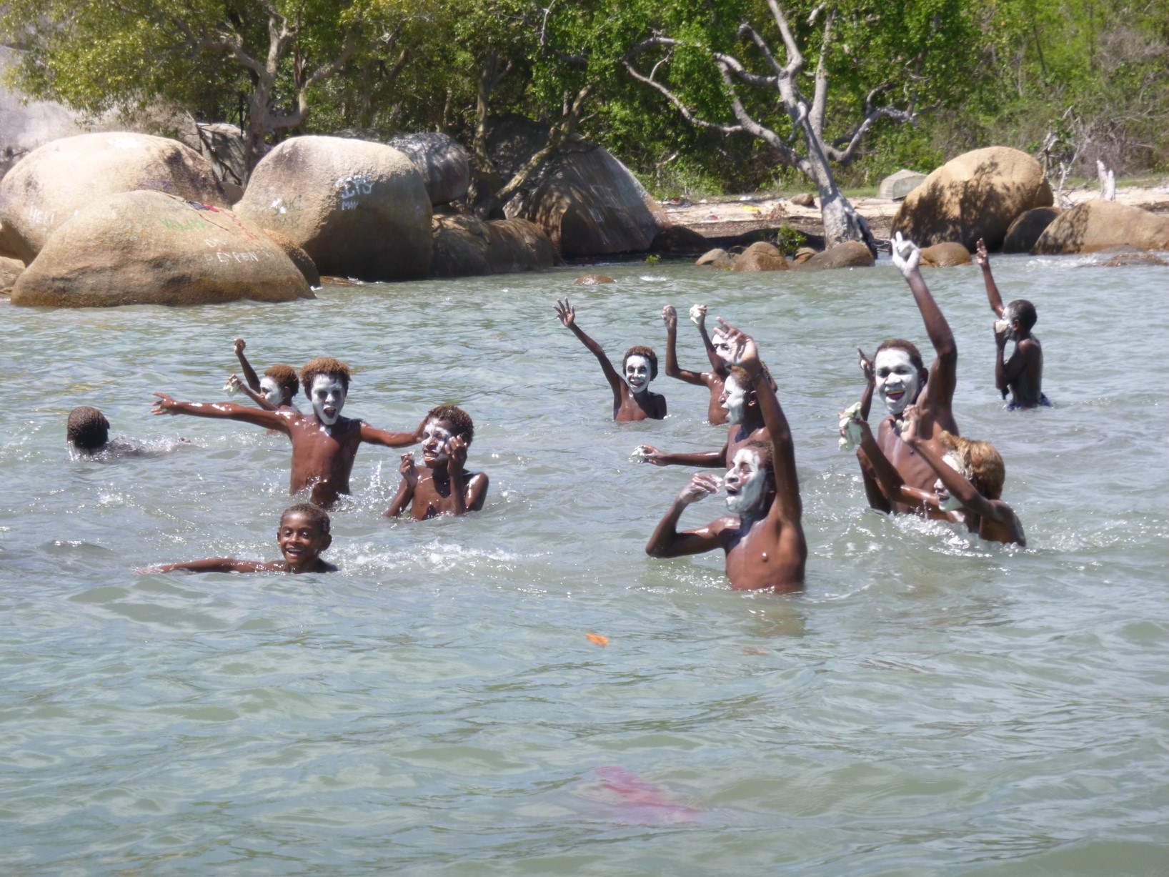 Children playing in a river, courtesy of Inloc Group Training